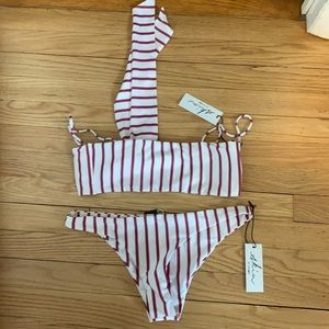 SAME Los Angeles magenta camel stripe